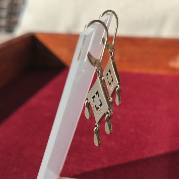 Sterling Silver Chandelier Dangle Earrings - Picture 3 of 3